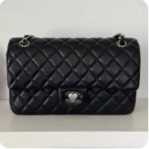 Black Quilted Leather Shoulder Bag